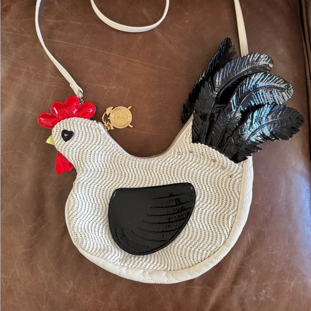 Betsey Johnson Rare Rooster Wing Man Purse Crossbody Bag Collector